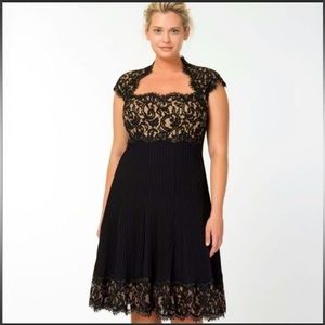 Tadashi Shoji Black and Nude Cocktail Dress, Size 12